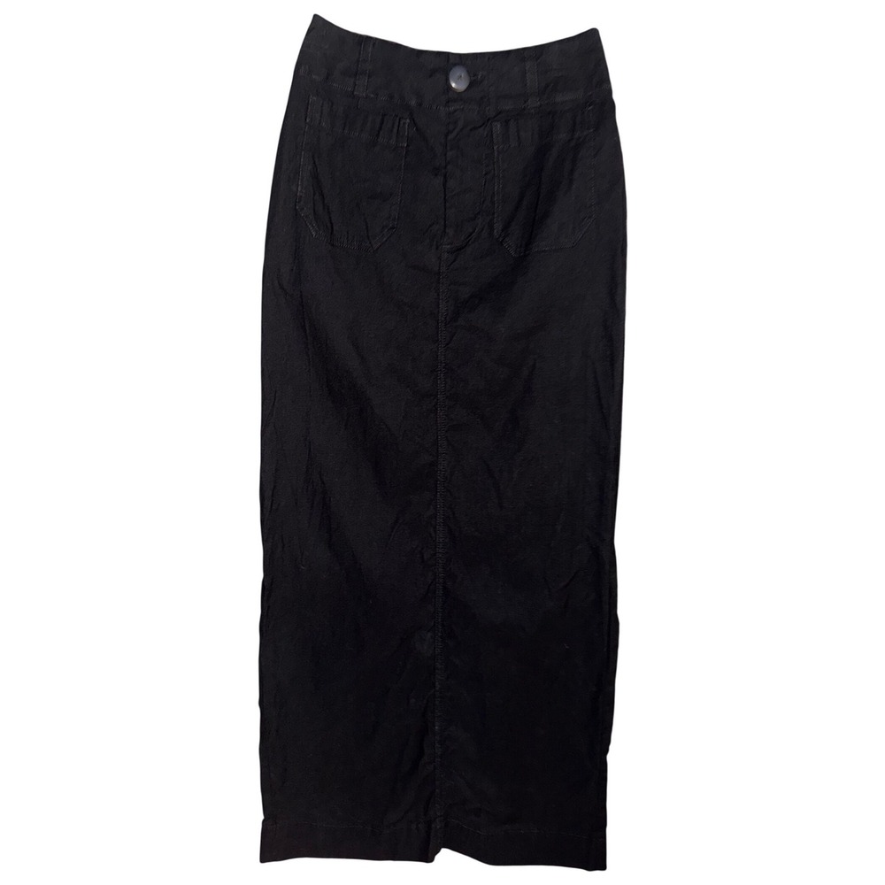 Maeve Anthropologie Colette Linen Blend Maxi Skirt Black XXS OB1790490 - Picture 4 of 8
